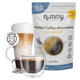 Nummy Creations 150 cup Vanilla Instant Caffeine-Free Coffee Alternative with Dandelion. Coffee Substitute, Chicory Coffee 10.6oz