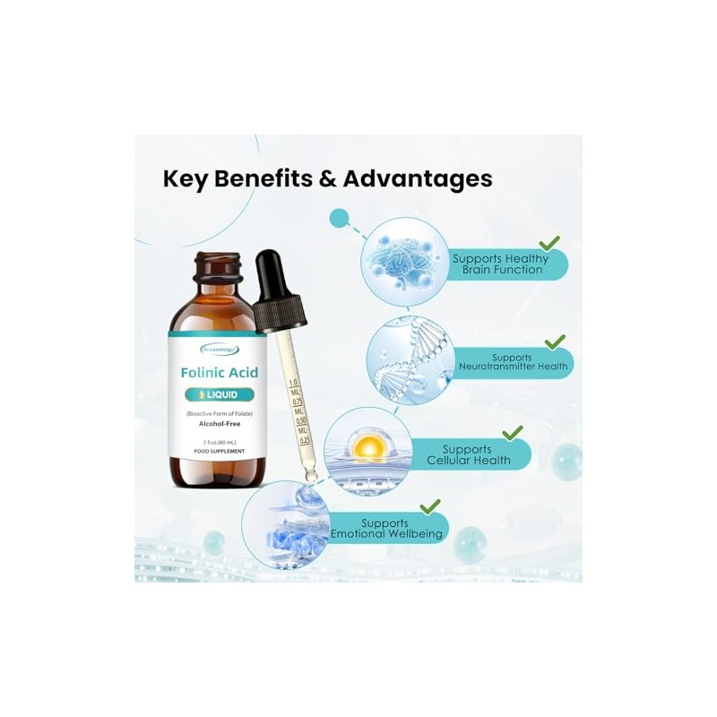 Folinic Acid (Vitamin B9) 1000 mcg,60ml