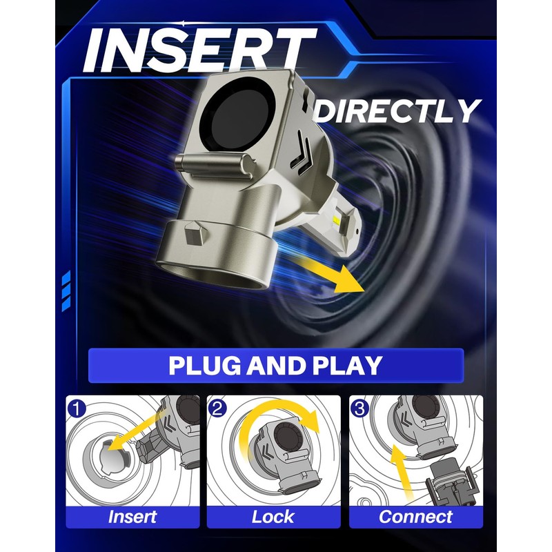 AUTOONE 9005 LED Light Bulbs, 24,000LM 6X Ultra Bright 6000K