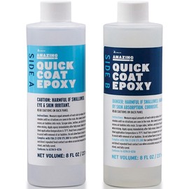 Alumilite Amazing Quick Coat Epoxy [8 oz A + 8 oz B (16 Ounce) 2 Part Kit] High Gloss Coating, Crystal Clear Casting & Fast Dry Formula Mix for Tumblers, DIY Woodworking, Sealing, Resin Arts & Crafts