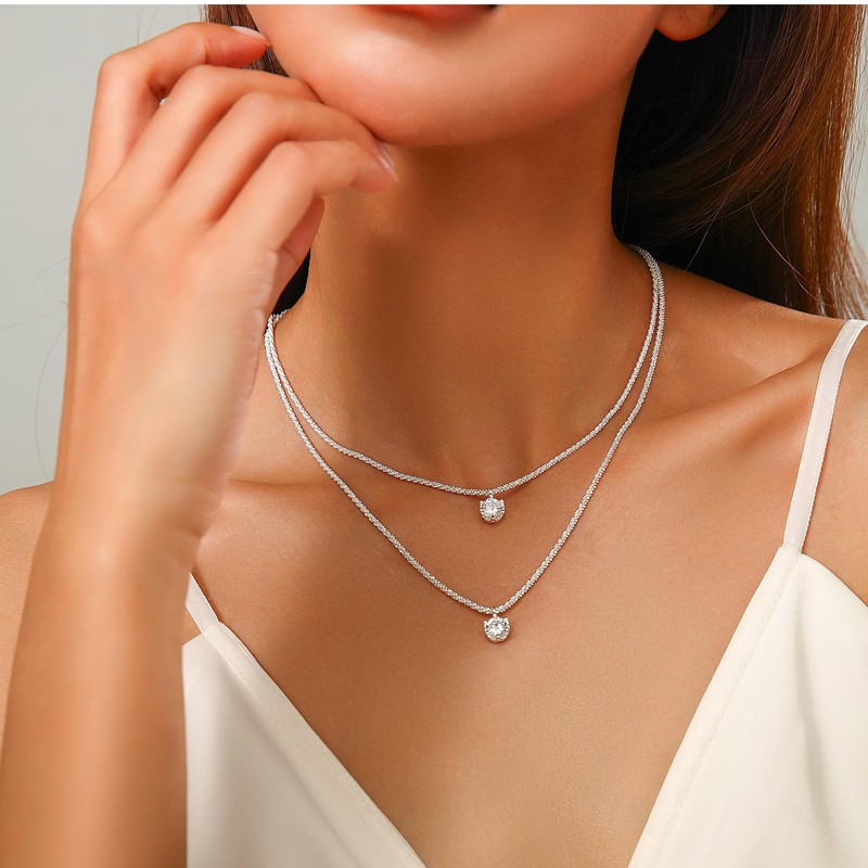 JEYCSAIOR 2PCS Peal and Snake Twist Rope Layered Necklaces for