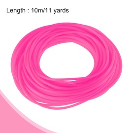 MECCANIXITY Rubber Cord 11 Yards 2mm(1/16") Dia Rose Red Hollow Tubing for DIY Craft Beading Necklaces Bracelet