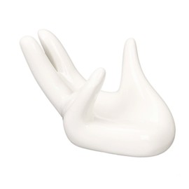 zoele White Ceramic Decorative Egg Cup Holder Stand - Breakfast Table Egg Cup Holder Stand- Makeup Sponge Beauty Blender Holder - Creative Hand Shape Easter Egg Display Stand for Kitchen Cooking