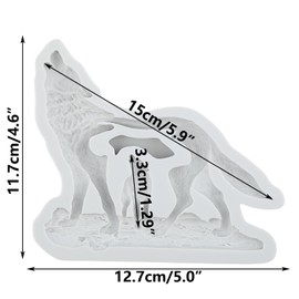 TAOXIBEI Howling Wolf Silicone Resin Mold Wolf Polymer Clay Molds for DIY Crafts Epoxy Resin Casting Air Dry Polymer Clay Plaster Jewelry Making