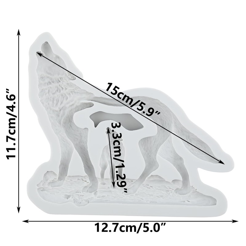 TAOXIBEI Howling Wolf Silicone Resin Mold Wolf Polymer Clay Molds
