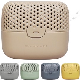 AbsoDry Duo Family - Dehumidifier Flat without Electricity - For Best Air Quality - Room Dehumidifier for Basement, Bathroom, Bedroom - Against Mould - Dehumidifier - Nougat