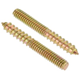 TOP-VIGOR 20Pcs 1/4-20"x2" Hanger Bolts, Double Headed Bolts Self Tapping Screw, Double Ended Dowel Screws, Screw Dowels Hanger Threaded Lag Wood Screws and Machine Bolts for Wood Joint Furniture