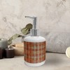 Ambesonne Rust Color Soap Dispenser & Toothbrush Holder Set, Abstract