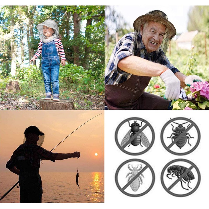 3 Pack Mosquito Prevention Head & Face Covering Mesh, Lightweight