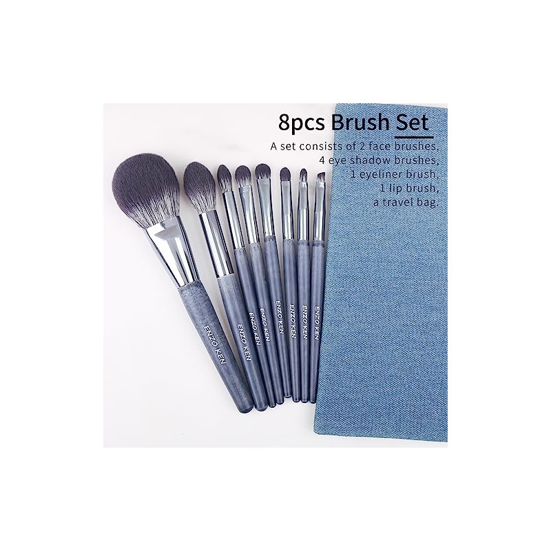 ENZO KEN Set de Brochas de Maquillaje de Pelo de