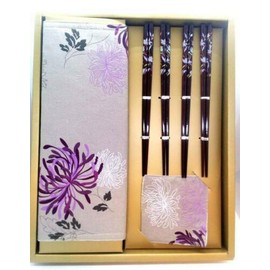 Lovely Oriental Tableware Set, Linen Napkins, Chopsticks, Coasters