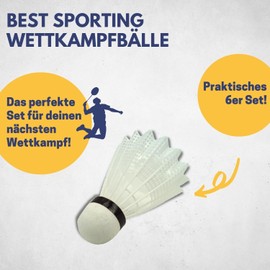 Best Sport 7-Piece Tournament Shuttle Cocks - White