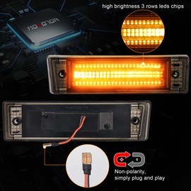 MOVOTOR Led Side Marker Lights 500% Bright Smoked Lens Fender Side Marker Compatible with 1981-1991 Chevy C10 C20 C30 GMC C1500 C2500 Suburban Blazer Jimmy