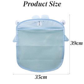 Mesh Bath Toy Storage,The Perfect Net for Bathtub Toys & Bathroom Organizer Bag- For Kids & Baby，Compatible with Bath Toy Net,with Two Complimentary Suckers,(Gray,Without Toys)