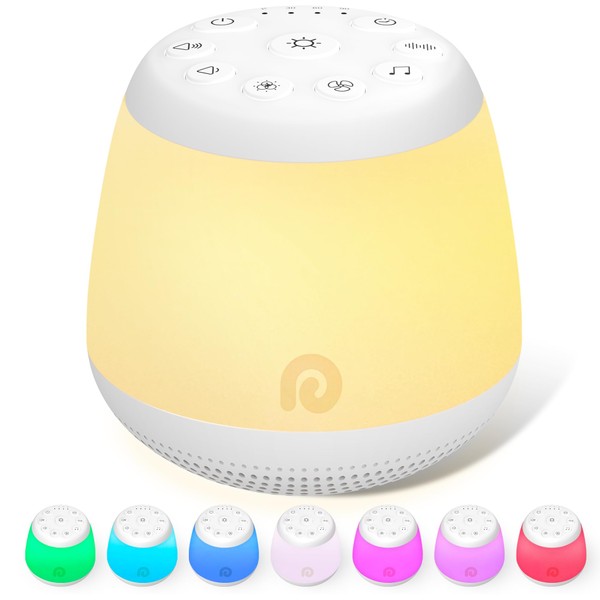 Dreamegg White Noise Machine - D16Max Sleep Aid Babies Adults with 24 Soothing Sounds, White Noise Sound Machine with 8 Night Lights for Baby and Children