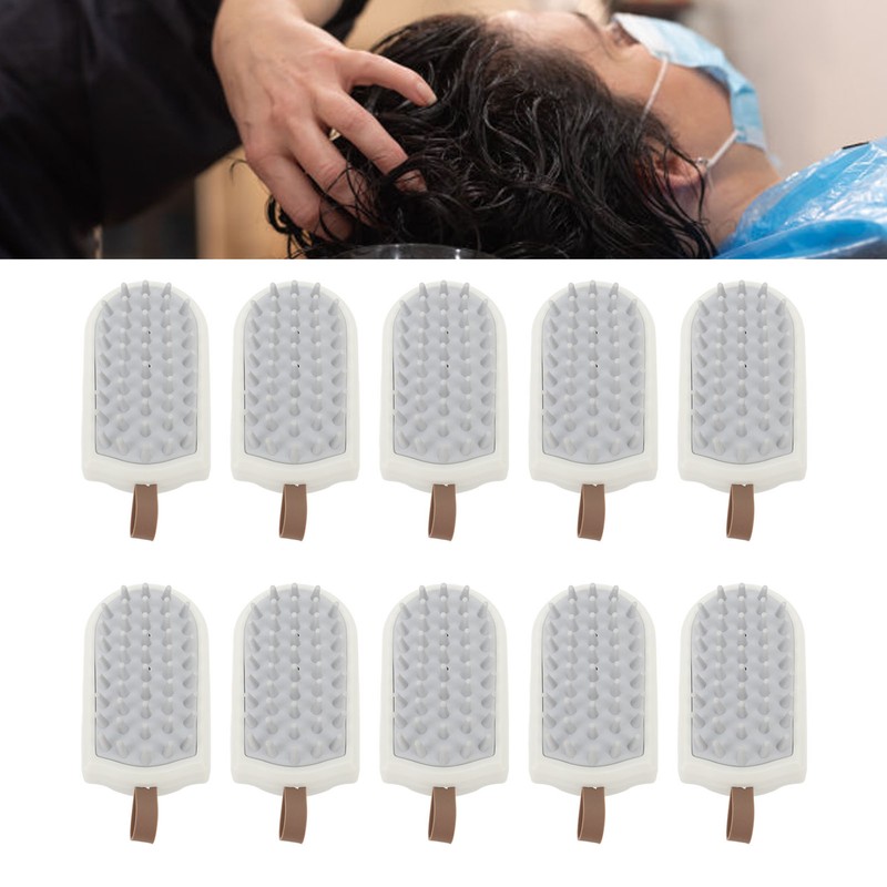 10PCS Silicone Massager Brush Exfoliation Dandruff Removal Ergonomic Hair Scalp