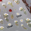 5 Pcs Flowers Nail Stickers Decals - SHANRUN 5D Relief