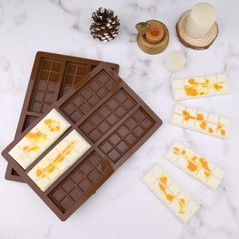 Silicone Wax Melt Molds - Rectangle Bar Molds for Wickless Candles & Chocolate