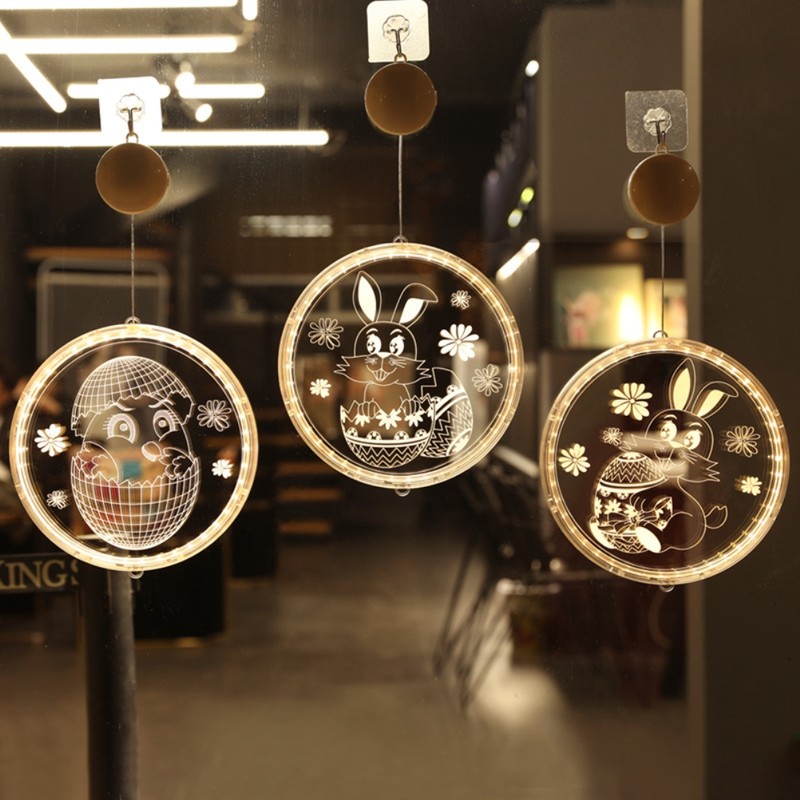 Easter LED Lights with Suction Cups Window Hanging Decoration Lights