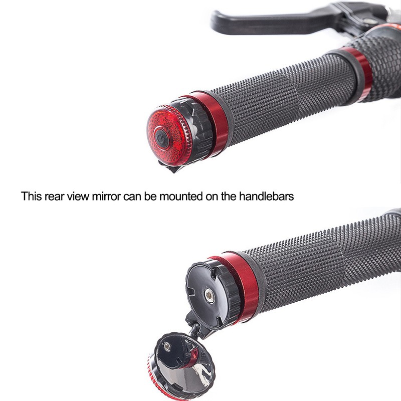 Bicycle Handlebar Plug Lamp Rearview Mirror Adjustable Bicycle Handlebar Mirror