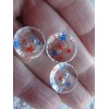 Vintage Button lot Novelty JHB 5/8 Red Blue Stars Clear
