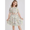 tiny sugar Girls Floral Smocked Waist Dress Church Holiday Playwear