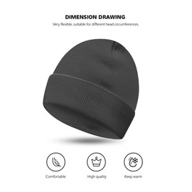 MOBIUSPHY Winter Hat Men Women Knitted Beanie Hat Wool Hat Winter Adult Classic Design Men's Hat Modern Soft Elastic Hood Made of Breathable, darkgray