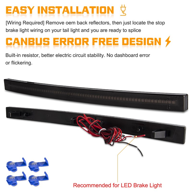 Gempro Rear Bumper Reflector Lights for 2014-2019 Chevy Corvette C7