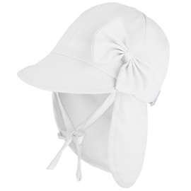 Unicorn Castle Sun Hat Baby Hat Children Adjustable Foldable Summer Hat Baby Girl UV Protection with Bow and Ties, White
