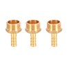 3PCS Brass Barbed Hose Fitting Coupler Connector 8mm to 1/2”