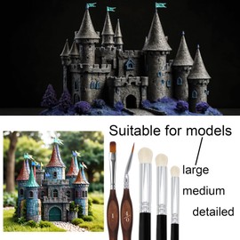Himmlfel Drybrush Miniature Brush Set, 16 Fine Detail Brushes and 3 Dry Brushes, Model Making Brush for Acrylic Watercolour Miniatures, Model Brush Set for Model Making, Citadel, Warhammer, Game