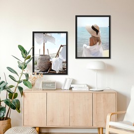 decorUhome 16x20 Picture Frame, Display Pictures 11x14 with Mat or 16x20 without Mat, Black Engineered Wood Photo Frame with Plexiglass for Wall & Tabletop Display, Picture Frames 16x20 Set of 1