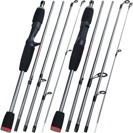 Sougayilang Sougayilan 5 count section of travel fishing rod ultra light EVA handle spinning/cast fishing rod fishing gear - Color: black, Specification: Casting