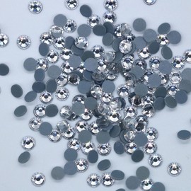 Briskbloom 2880PCS SS6 2MM Flatback Hotfix Rhinestone Crystals for Crafts Clothes Shoes, Round Glass Gemstones (Crystal Clear/White)