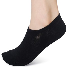 Leotruny 6 pares de calcetines antideslizantes de corte bajo para mujer, 6 pares, C01-negro, 9.5-12