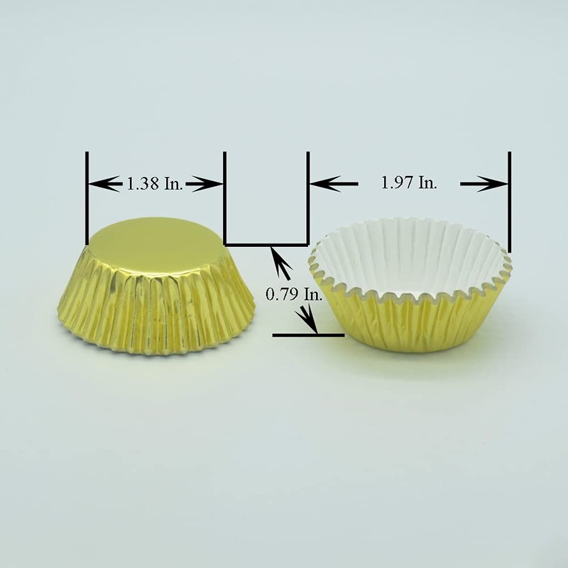 Huaswan Gold Foil Cupcake Liners Mini Paper Baking Cups for