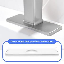 EMSea Faucet Hole Cover Deck Replacement Sink Hole Cover Stainless Steel 6" Hole Cover Deck Plate Accessories for Kitchen Bathroom 16x6.3cm/6.3x2.48in
