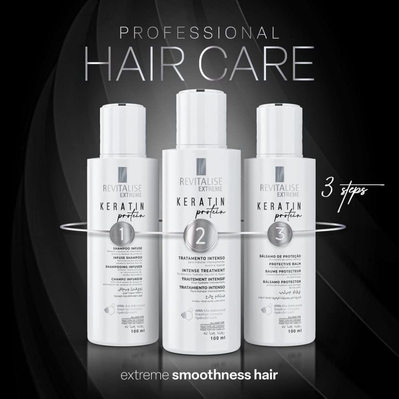 Revitalise Extreme Kit 3 Steps Keratin Protein Shampoo Treatment 100ML