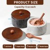 MINCORD Natural Marble Salt and Pepper Bowls Set of 2