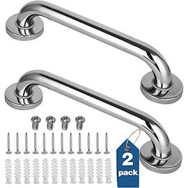 2 Pack Shower Grab Rail,Stainless Steel Bathroom Grab Bar, Shower Handle, Bath Handle, Grab Bars Elderly for Bathroom (12 Inch )
