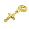 NYFASHION101 Crucifix Jesus on Stone Stud Pointed Cross Pendant with