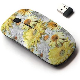 2.4G Wireless Mouse with Cute Pattern Design for All Laptops and Desktops with Nano Receiver - Vintage Watercolor Floral