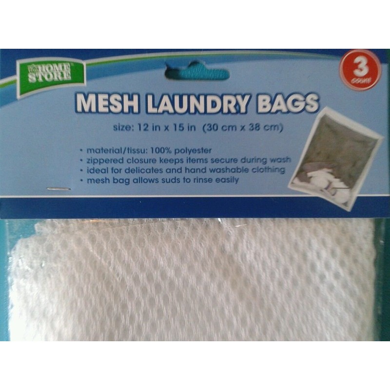 Zippered Mesh White Laundry Clothing Garment Wash Bags THREE PACKS