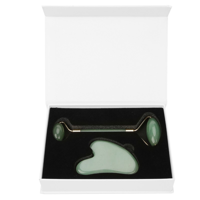 Natural Double Head Green Aventurine Jade Stone Roller & Scrapping