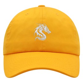 JPAK Dragon Head Logo Premium Dad Hat Embroidered Cotton Baseball Cap Dragonhead Embroidery Gold