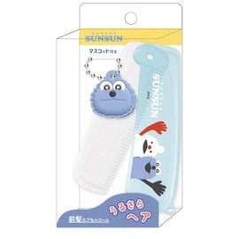 Krax Puppetson 325451 Bangs Capsule Comb with Mascot, Compact, Ball Chain Included