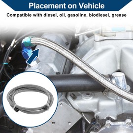 Hihaha AN6 Fuel Line Hose 3.28ft 8.13mm(ID) 11mm(OD) Vacuum Hose Automotive Fuel Hose 1 Pcs