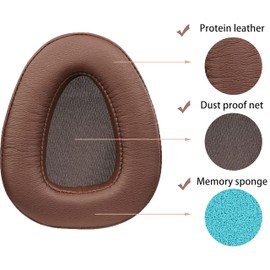 Replacement Ear Pads Compatible with Skullcandy Aviator (Aviator 2.0) Headphones, Akkiv Replacement Ear Pads Made of Protein Leather and Memory Foam (Brown)