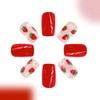 Strawberry Press on Nails Red Short Square Fake Nails with