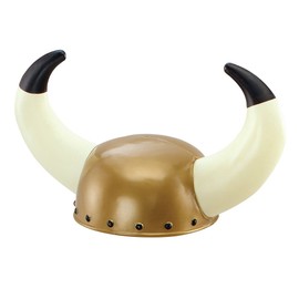 Bristol Novelty BH096 Viking Helmet with Plastic Horns, Mens, Multi-Colour, One Size